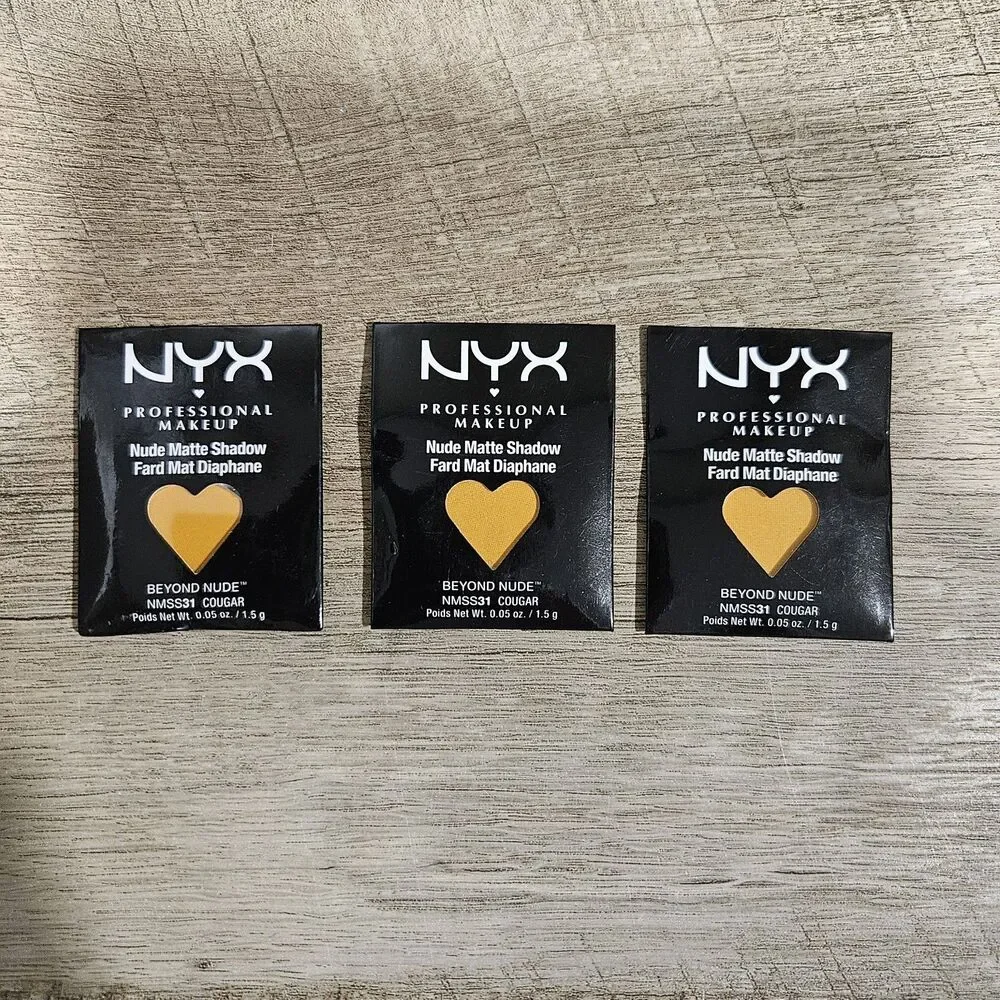 LOT OF 3 NYX Nude Matte Eye Shadow Refill - Sealed NMS31 Cougar Yellow Color